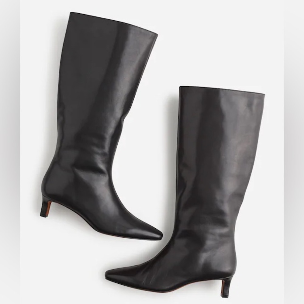 Madewell The Dimes KittenHeel Knee-High Boot with Extended Calf in Leather NR832